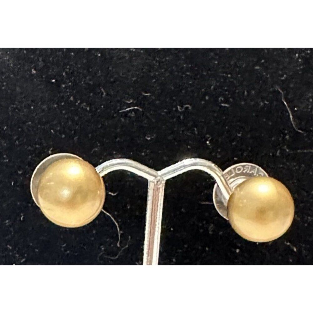 carolee Pierced earring Stud  ball pearl Gold Tone Elegant Formal Wedding